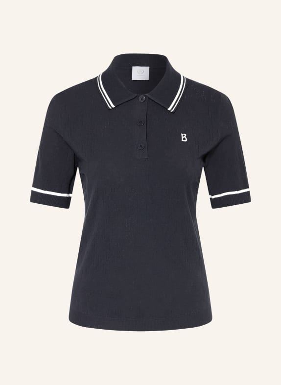 BOGNER Pletené polo tričko MANDY TMAVĚ MODRÁ / KRÉMOVÁ