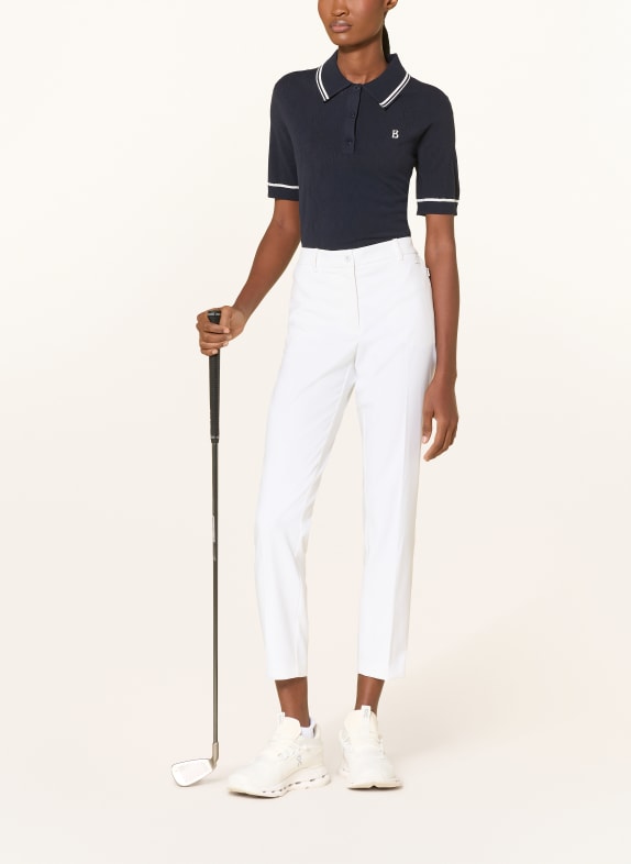 BOGNER Gebreid poloshirt MANDY DONKERBLAUW / CRÈME