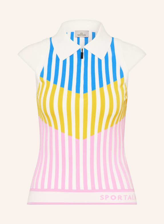 SPORTALM Pletené polo tričko TMAVĚ MODRÁ / RŮŽOVÁ / SVĚTLE ZELENÁ