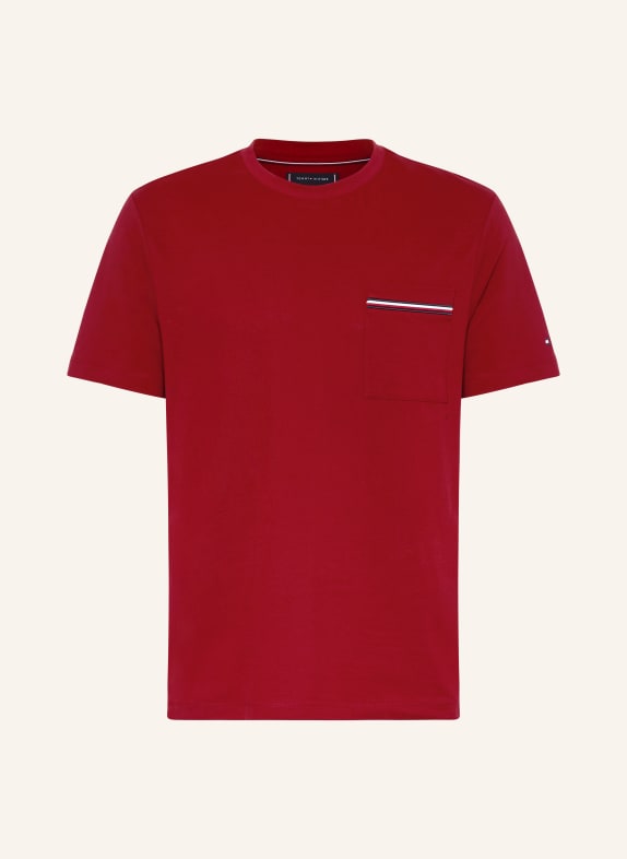 TOMMY HILFIGER tričko TMAVĚ ČERVENÁ