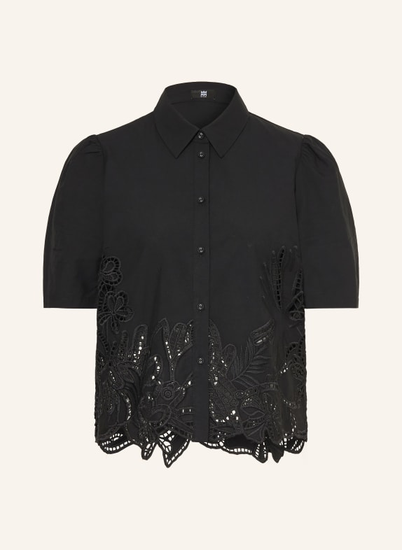RIANI Shirt blouse with eyelet lace BLACK