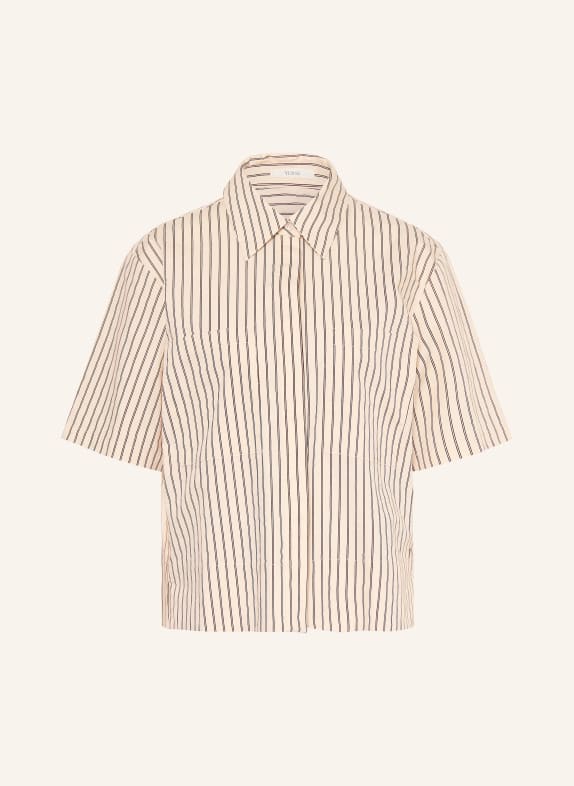 YERSE Chemisier MAGGIE ÉCRU / MARRON