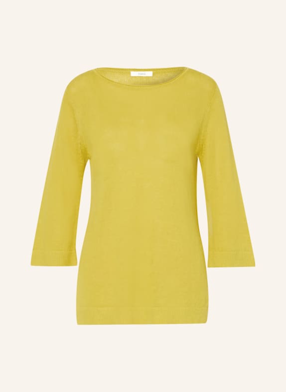 YERSE Lněný svetr CHARLOTTE SVĚTLE ZELENÁ