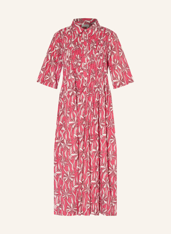 YERSE Overhemdjurk NARA VIEUX ROSE / CRÈME / DONKERROOD