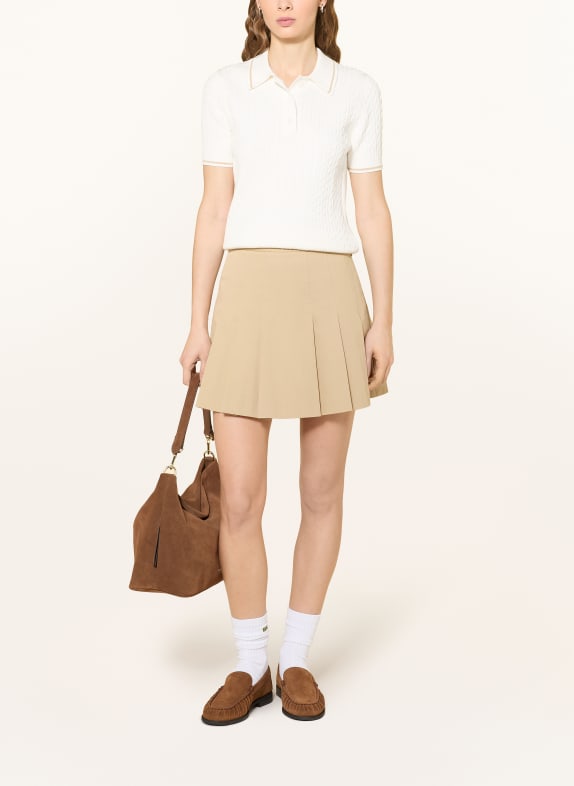 LACOSTE Gebreid poloshirt WIT / BEIGE