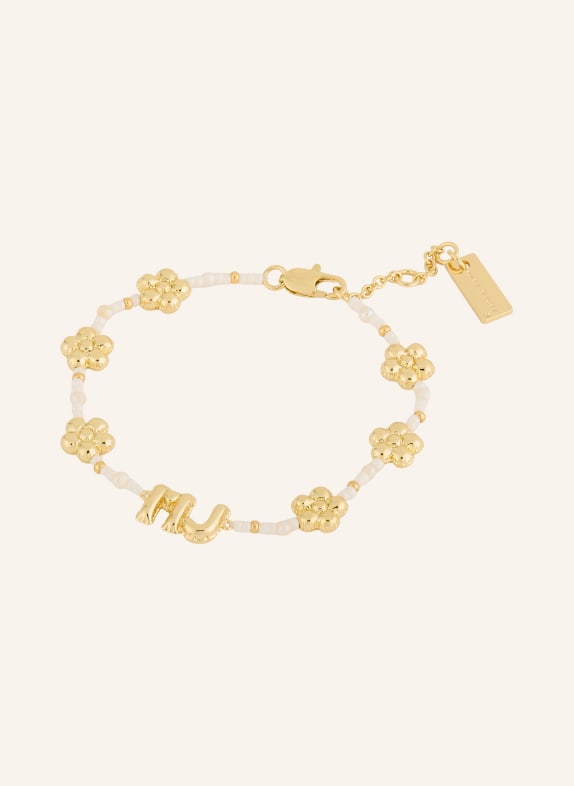 MARC JACOBS Armband THE BEADED MJ BALLOON BRACELET GOLD / WEISS