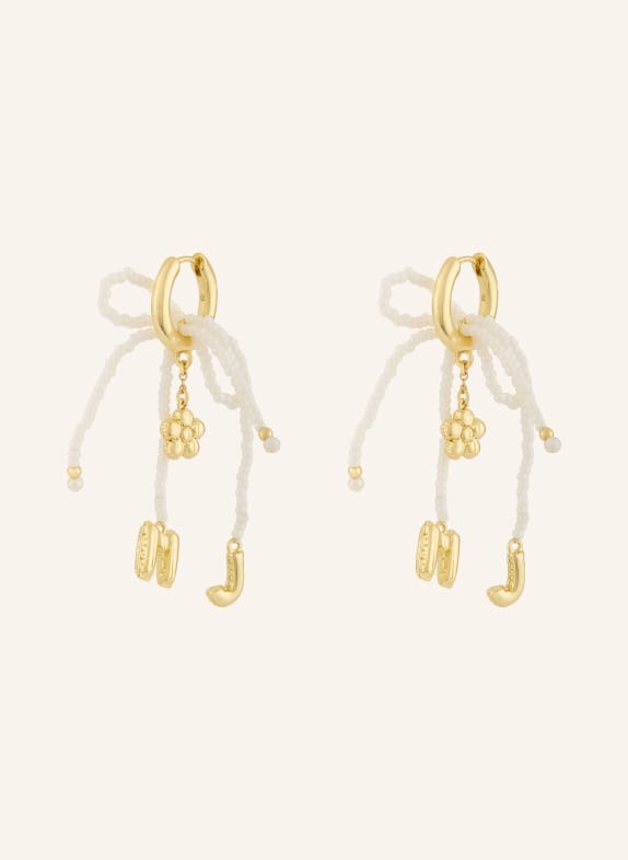 MARC JACOBS Ohrhänger THE BEADED MJ BALLON EARRINGS GOLD / WEISS