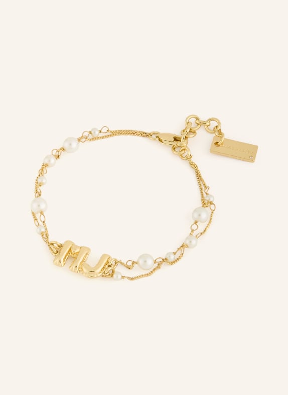 MARC JACOBS Armband THE PEARL MJ BALLOON BRACELET GOLD / WEISS