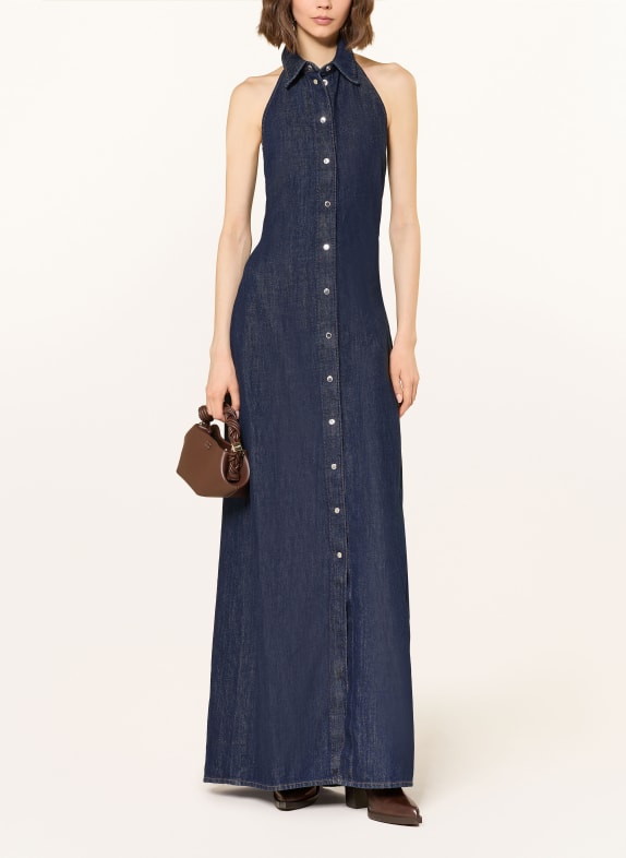 7 for all mankind džínové šaty TMAVĚ MODRÁ