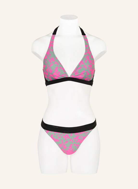 FIRE+ICE Neckholder-bikinitop JASMIN2 GROEN / NEONROZE / ZWART