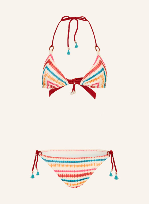 BANANA MOON LAZU triangle bikini ECRU / DARK RED / TEAL