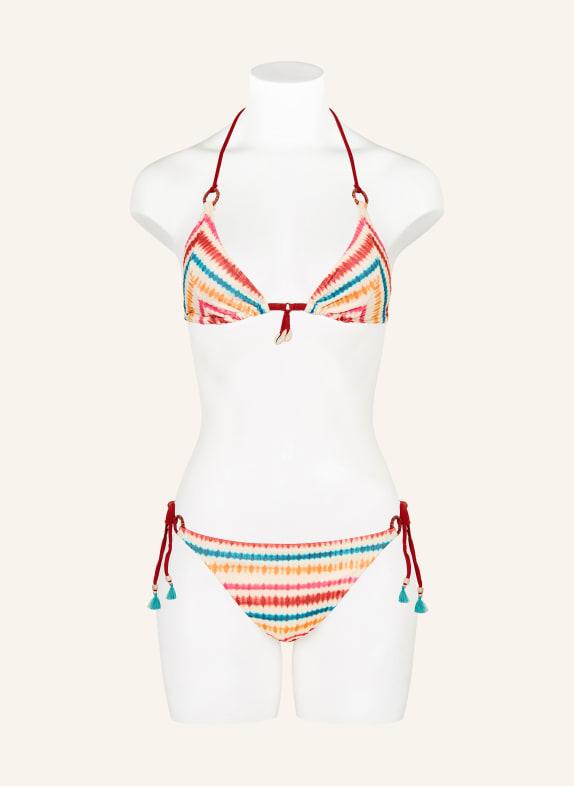 BANANA MOON Triangelbikini LAZU ECRU / DONKERROOD / PETROL