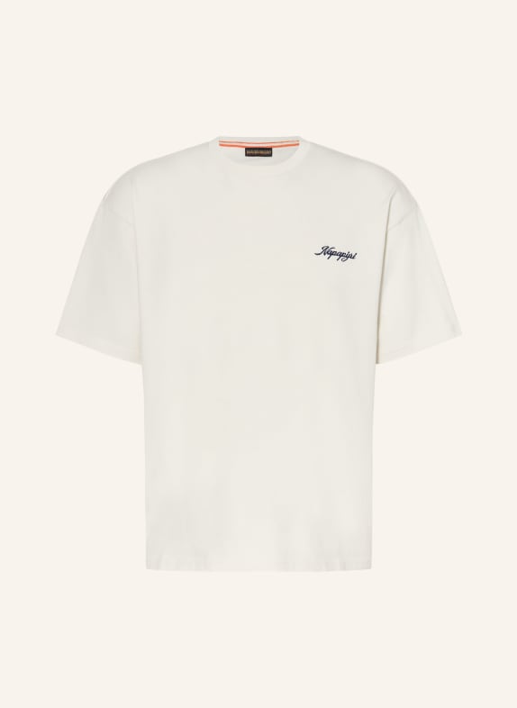 NAPAPIJRI T-Shirt S-FLUORITE ECRU / ORANGE / DUNKELBLAU