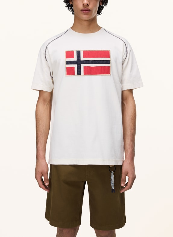 NAPAPIJRI T-shirt S-REFLECT ECRU / ROOD / DONKERBLAUW