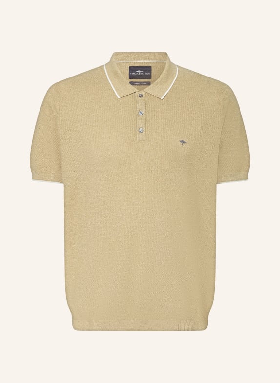 FYNCH-HATTON Polo en maille VERT CLAIR / BLANC