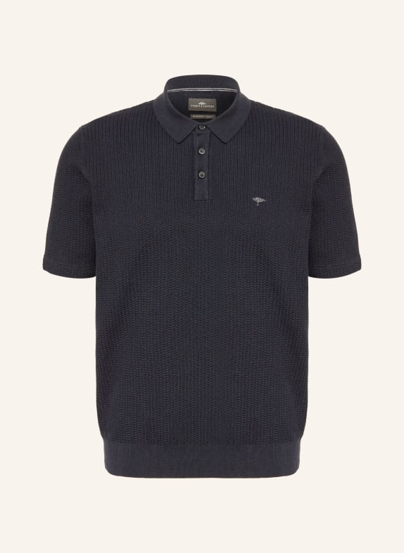 FYNCH-HATTON Strick-Poloshirt DUNKELBLAU