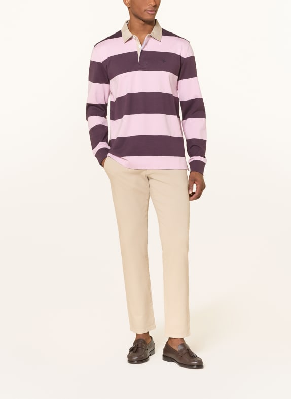 FYNCH-HATTON rugbyshirt FUCHSIA / ROZE / LICHTGRIJS