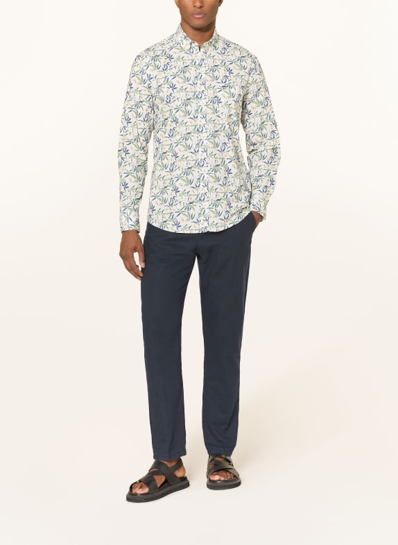 FYNCH-HATTON Overhemd Regular Fit GROEN / LICHTGEEL / BLAUW