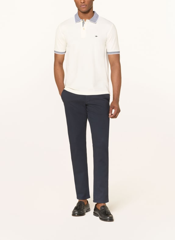 FYNCH-HATTON Piqué poloshirt CRÈME / DONKERBLAUW