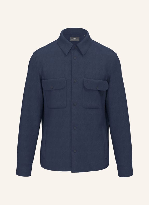 FYNCH-HATTON Overshirt mit Leinen DUNKELBLAU