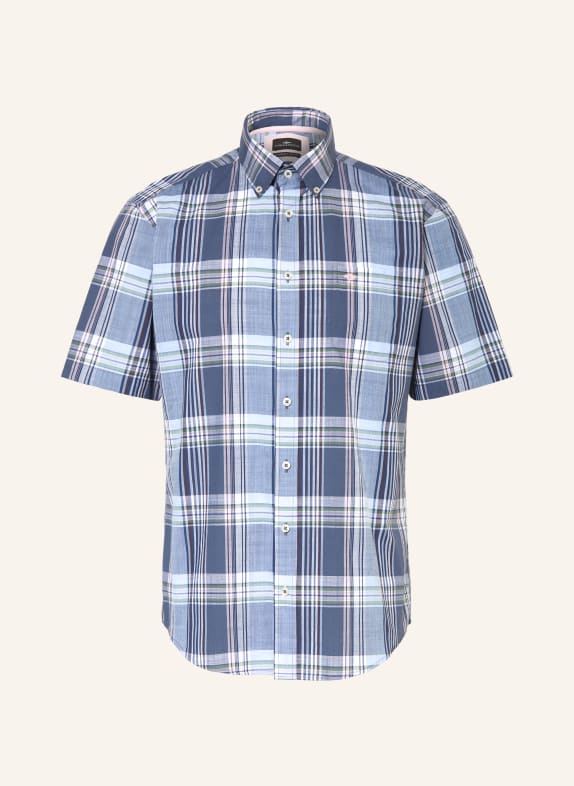 FYNCH-HATTON Chemise à manches courtes coupe classique BLEU / ROUGE FONCÉ / VERT