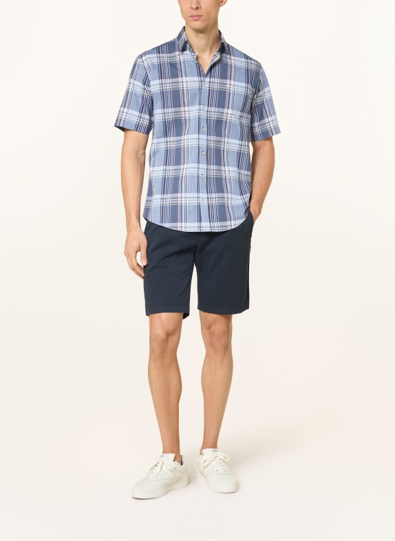 FYNCH-HATTON Korte mouwen overhemd Regular Fit BLAUW / DONKERROOD / GROEN