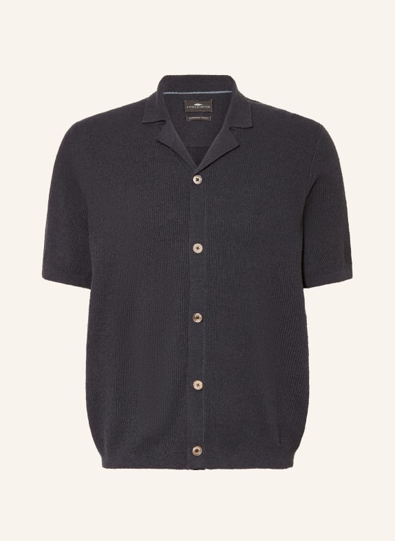 FYNCH-HATTON Stick-Poloshirt DUNKELBLAU