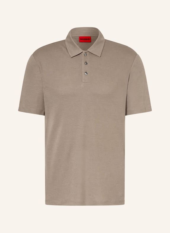HUGO Jersey-Poloshirt DULINEN Slim Fit mit Leinen TAUPE