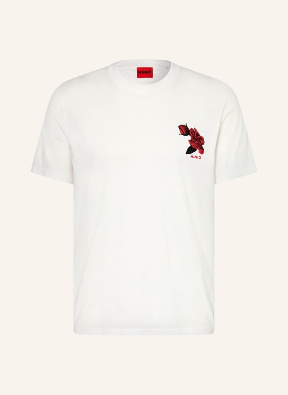 HUGO T-Shirt DIKERD WEISS / ROT / SCHWARZ