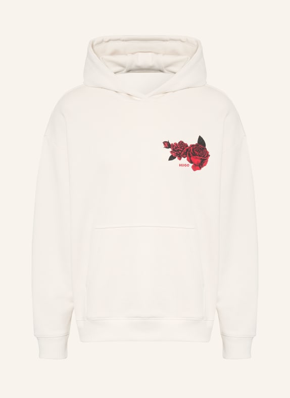 HUGO Oversized-Hoodie DAGETHOOD CREME / ROT / SCHWARZ