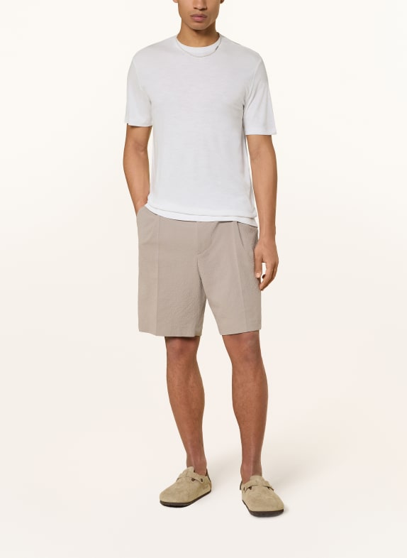 HUGO T-Shirt DULEROSTEE mit Leinen WEISS