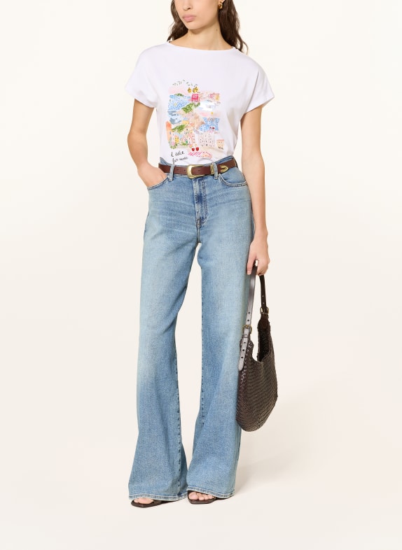 lilienfels T-Shirt mit Schmucksteinen und Pailletten WEISS / GELB / HELLBLAU