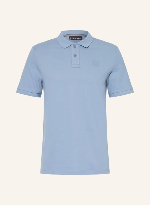 ELBSAND Koszulka polo z pikowanym wzorem HOLMS Regular Fit JASNONIEBIESKI