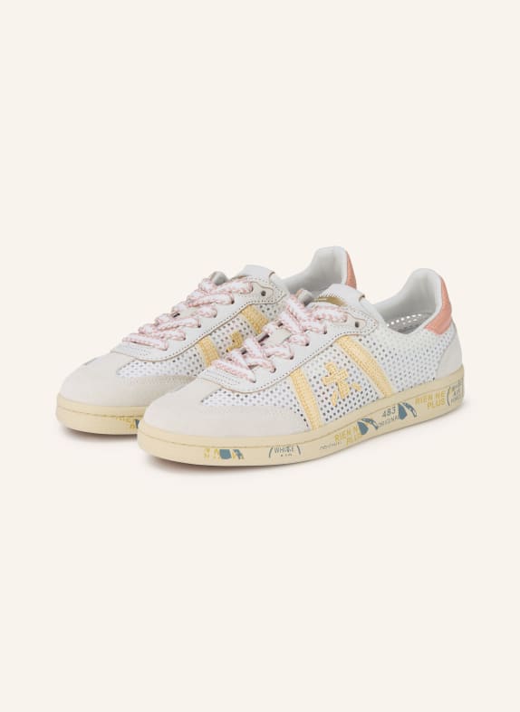 PREMIATA BONNIED sneakers WHITE / SALMON / LIGHT YELLOW