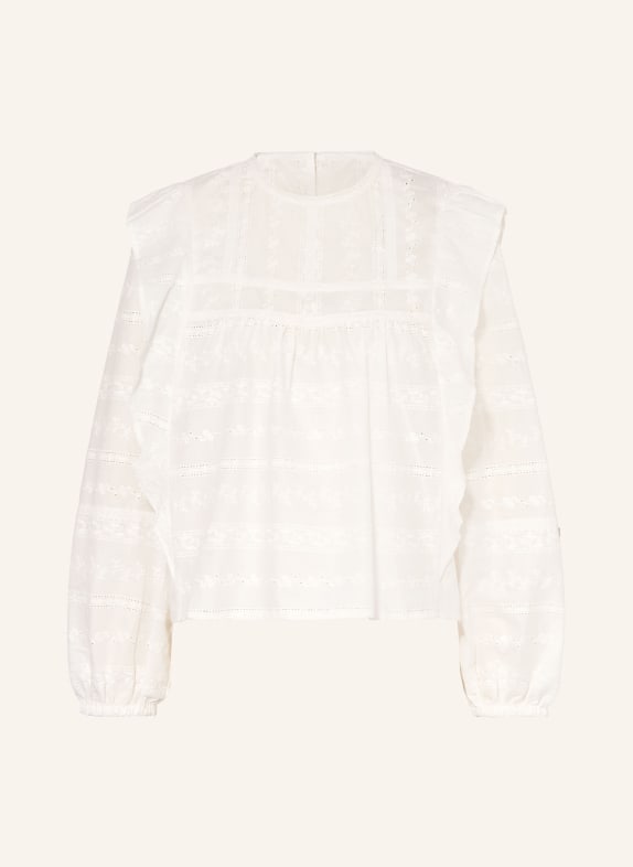 LANIUS Blůza s krajkou a volány BÍLÁ