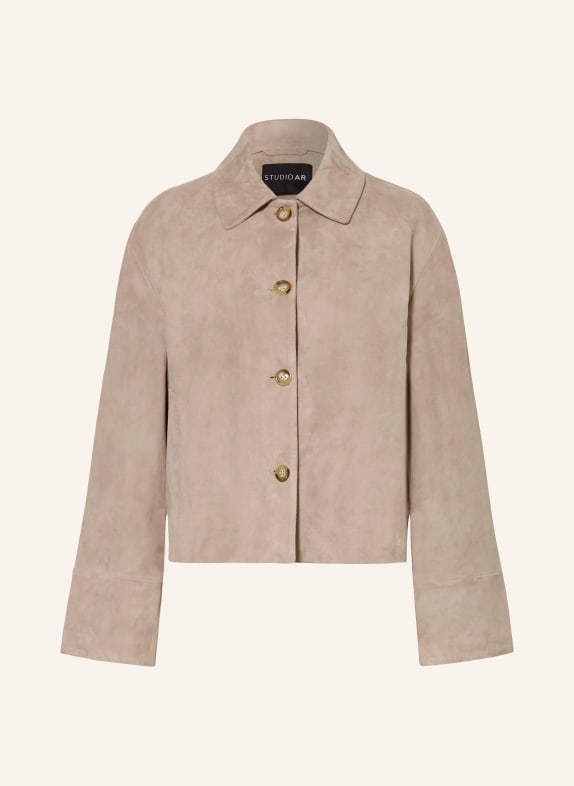 STUDIO AR ELAINE leather jacket LIGHT GRAY