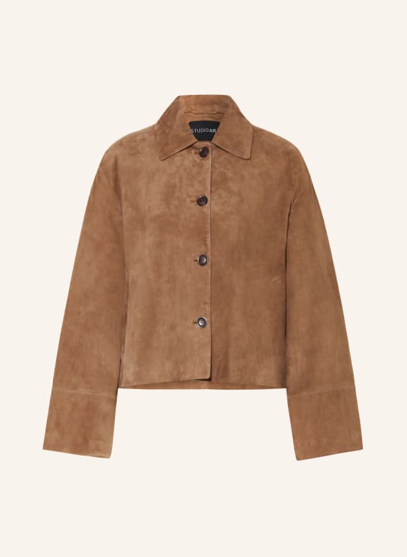 STUDIO AR ELAINE leather jacket BROWN