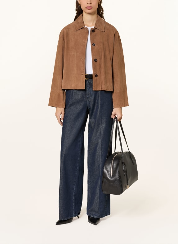 STUDIO AR Kožená bunda ELAINE HNĚDÁ