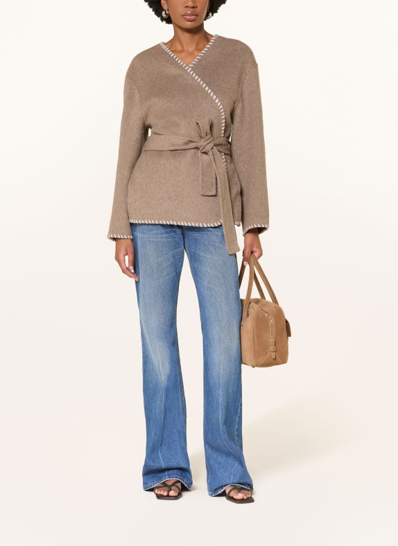 STUDIO AR ELYSIA box jacket TAUPE / WHITE