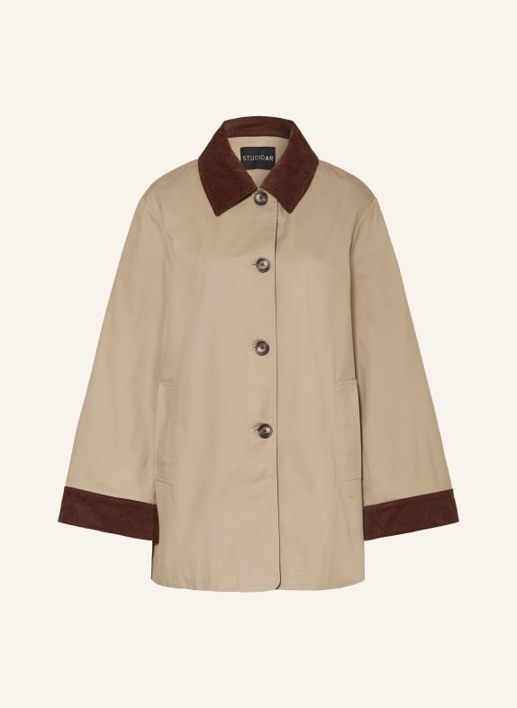 STUDIO AR Mantel FIORA BEIGE / DUNKELBRAUN