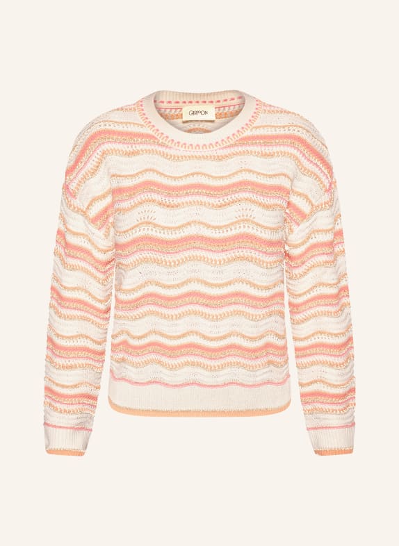 CARTOON Svetr s třpytivou přízí KRÉMOVÁ / ORANŽOVÁ