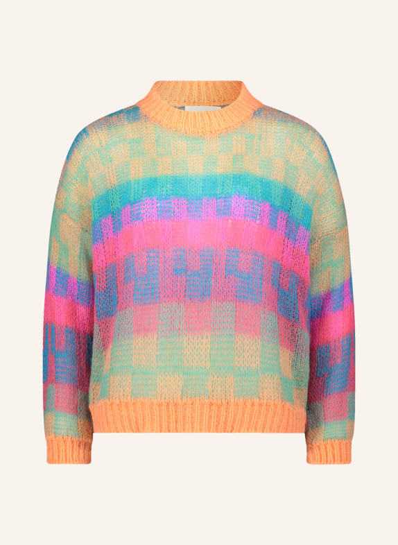 CARTOON Pullover mit Mohair HELLGRÜN / PINK / ORANGE