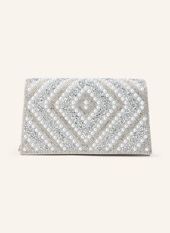 Vera Mont Shoulder bag with decorative pearls and gemstones SILVER / WHITE