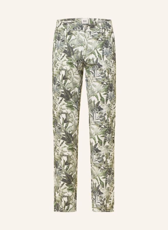 BRAX Chino FABIO Modern Fit ZELENÁ / REŽNÁ / TMAVĚ ZELENÁ