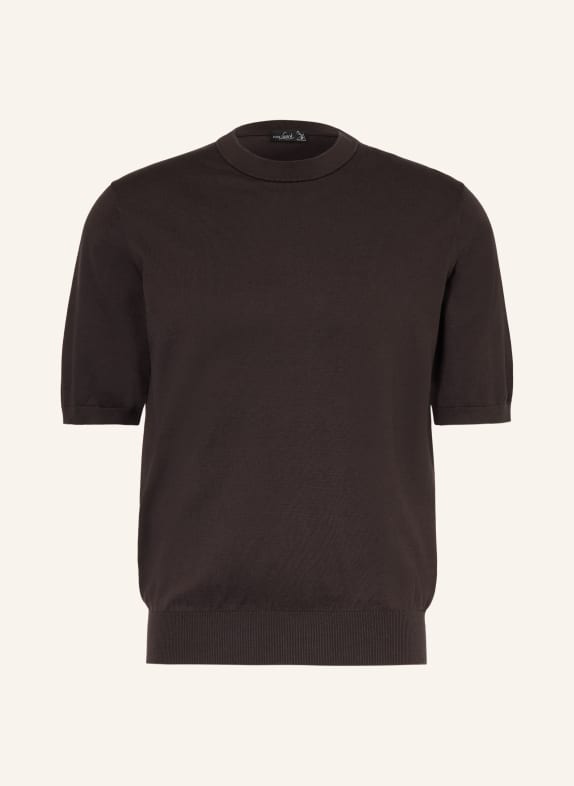 van Laack T-shirt en maille VL-SINDINO-XX MARRON FONCÉ