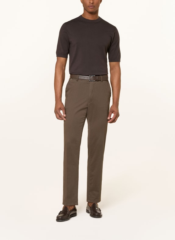 van Laack Gebreid shirt VL-SINDINO-XX MARRON FONCÉ