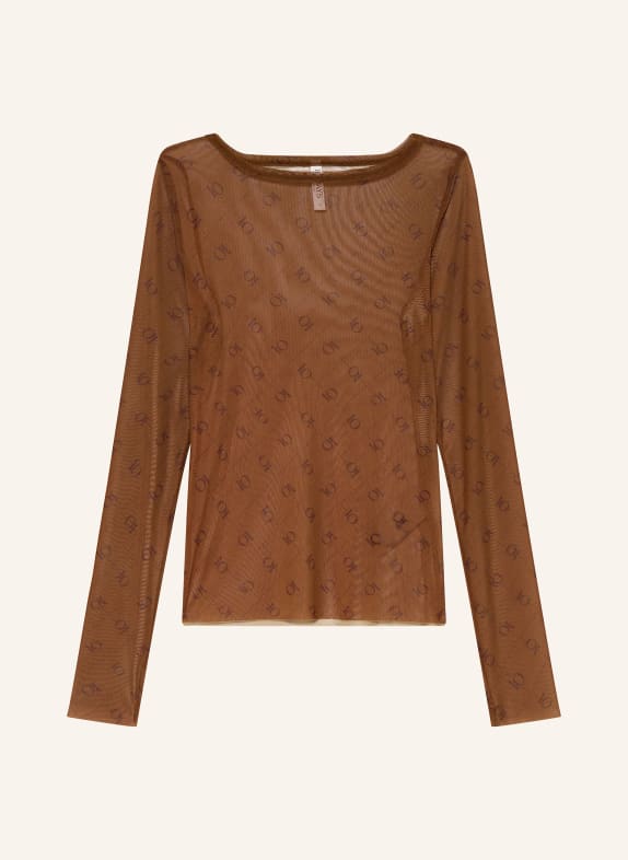 10DAYS Dlouhé rukávy z síťoviny HNĚDÁ