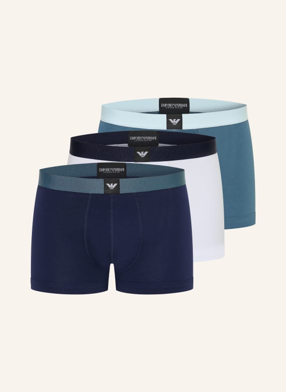 EMPORIO ARMANI 3er-Pack Boxershorts DUNKELGRÜN / DUNKELBLAU / WEISS