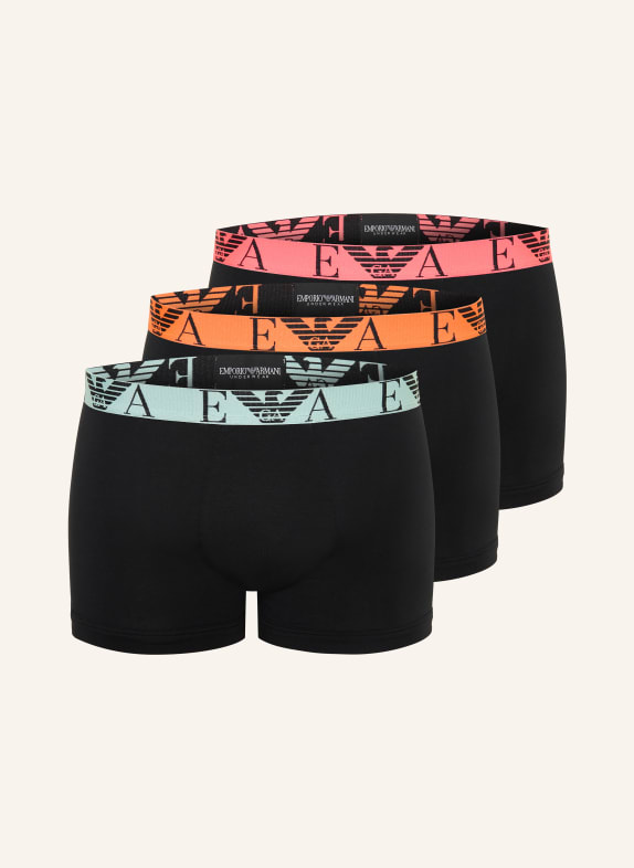 EMPORIO ARMANI 3er-Pack Boxershorts SCHWARZ / NEONORANGE / MINT