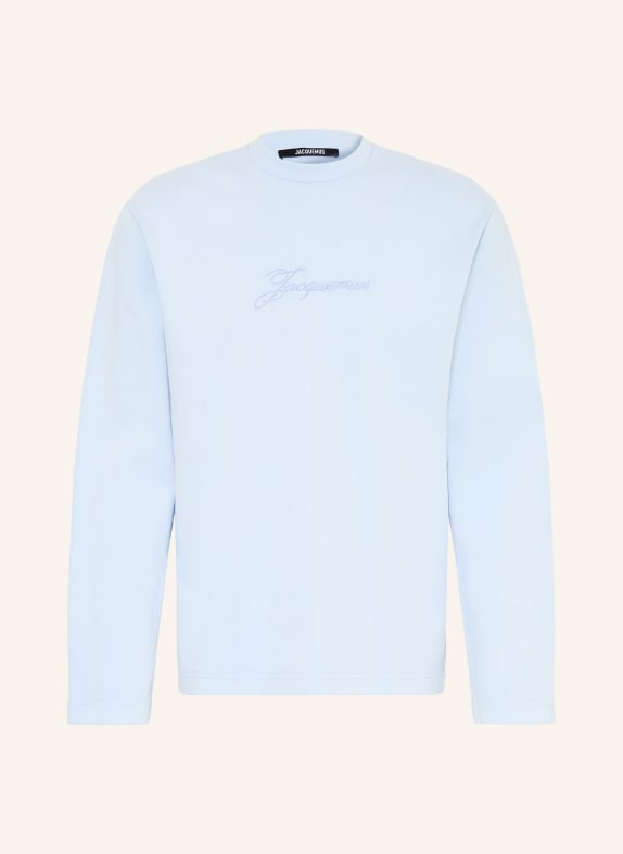 JACQUEMUS Long-sleeved LE T-SHIRT PIGMENTO LIGHT BLUE